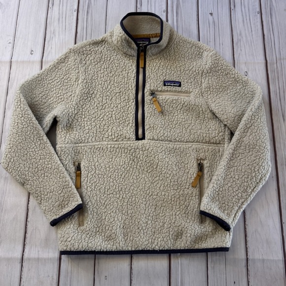 Patagonia Jackets & Blazers - Patagonia Retro X Fleece Pullover Jacket Cream Womens XS Sherpa Quarter Zip
